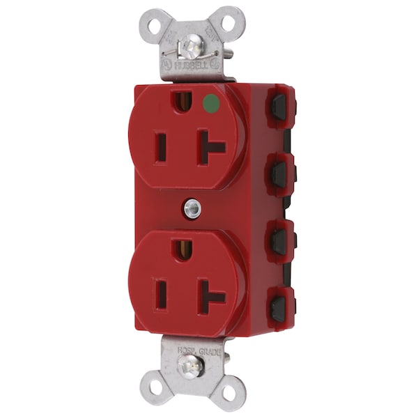 Straight Blade Receptacle, 5-20R, 20 A, 125V AC, 2 Pole, 3 Wire, Grounded